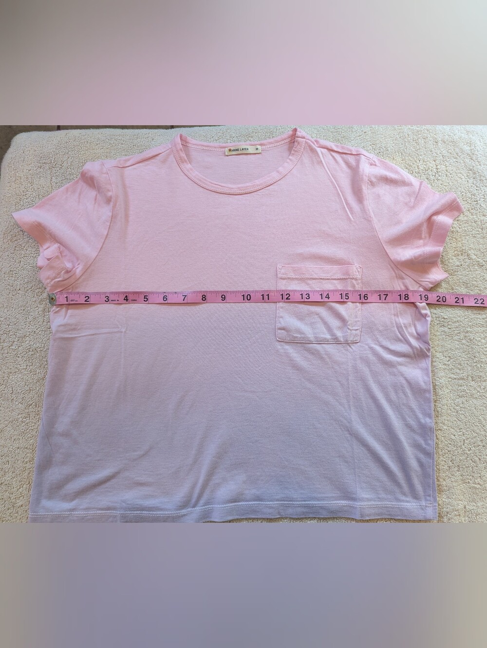 Marine Layer Dip Dye Ombre Pocket Tee Shirt Pink Purple Gradient M EUC